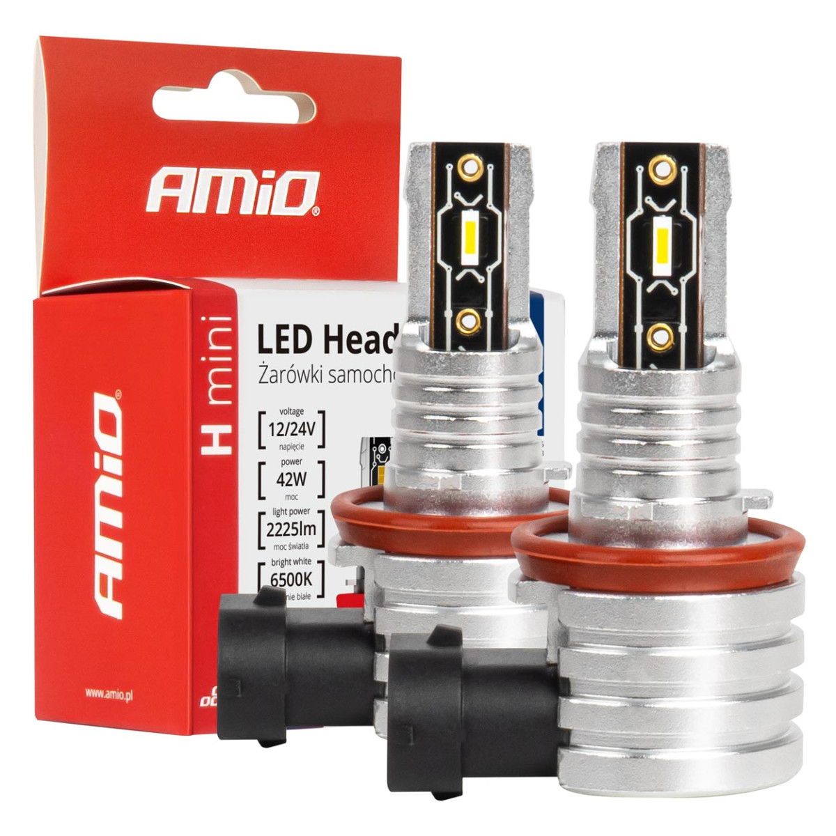 LED priekšējo lukturu spuldzes H-mini sērija H8/H9/H11/H16 AMiO-03333