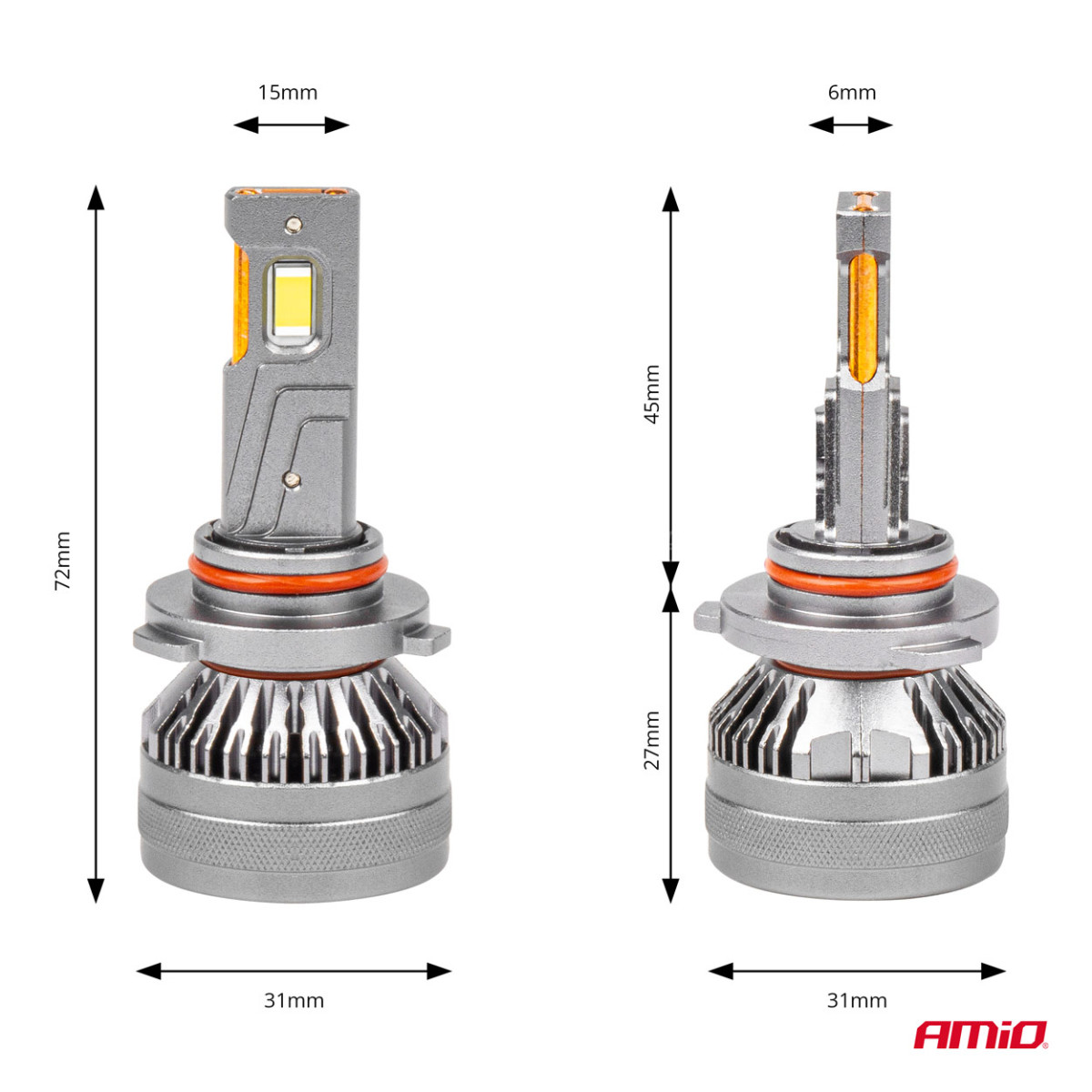 LED priekšējo lukturu spuldzes HP sērijas HB3 9005/HIR1 9011/H10 Canbus AMiO-03678
