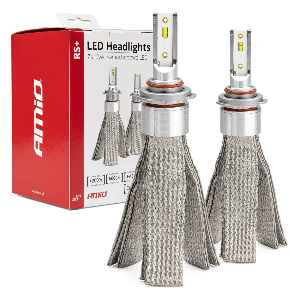 LED priekšējo lukturu spuldzes RS+ sērija HB3 9005 50W AMIO-01087