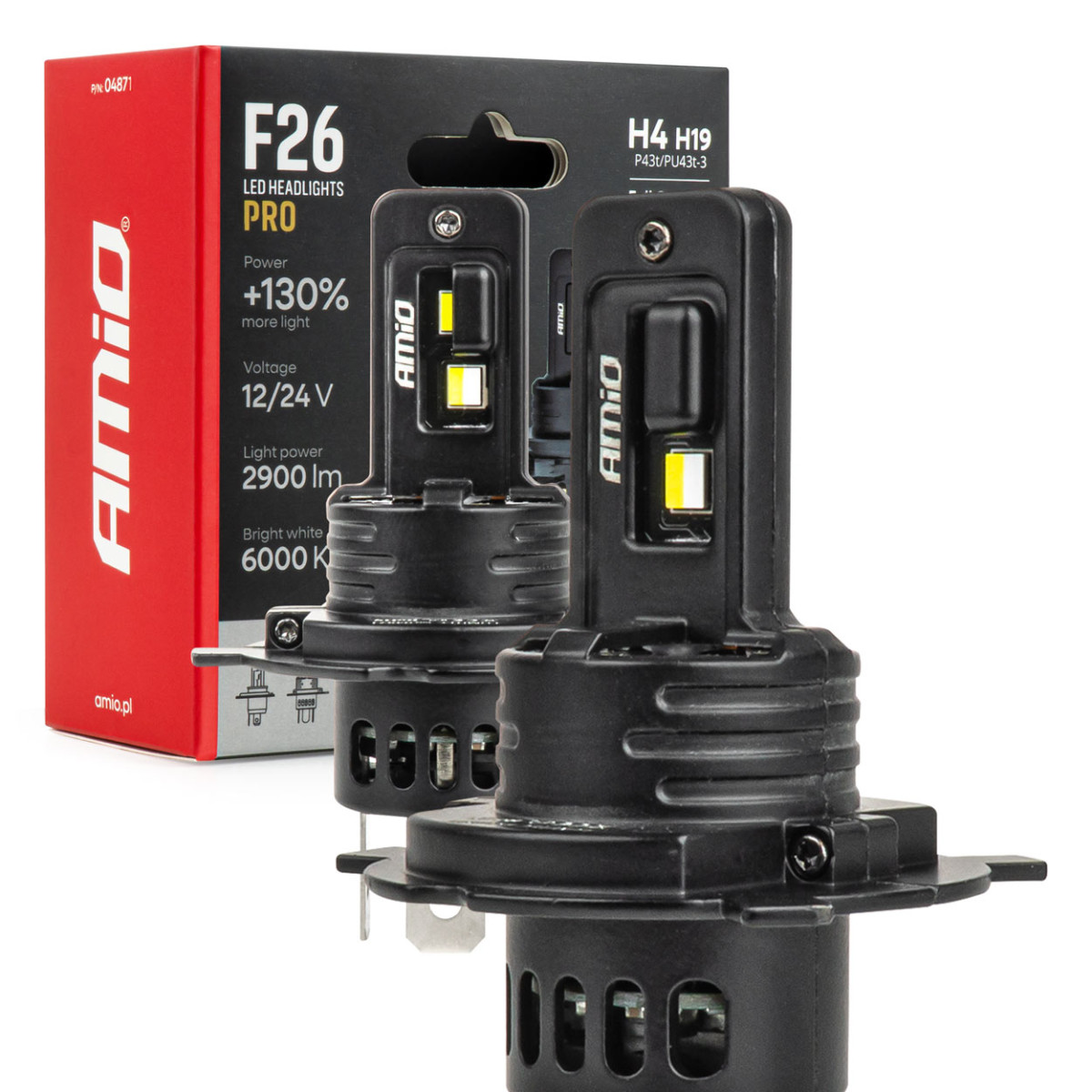 LED automašīnu spuldzes H4/H19 F26 PRO LumiTec LIMITED +130% DUO FULL CANBUS 12V/24V AMIO-04871