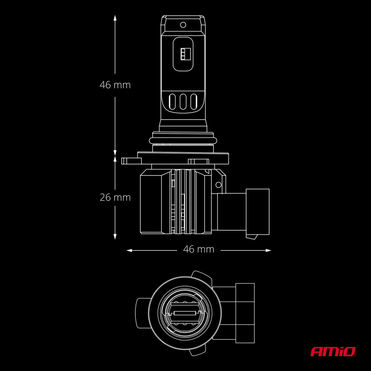 LED automašīnu spuldzes HIR2 F26 PRO LumiTec LIMITED +130% DUO FULL CANBUS 12V/24V AMIO-04876
