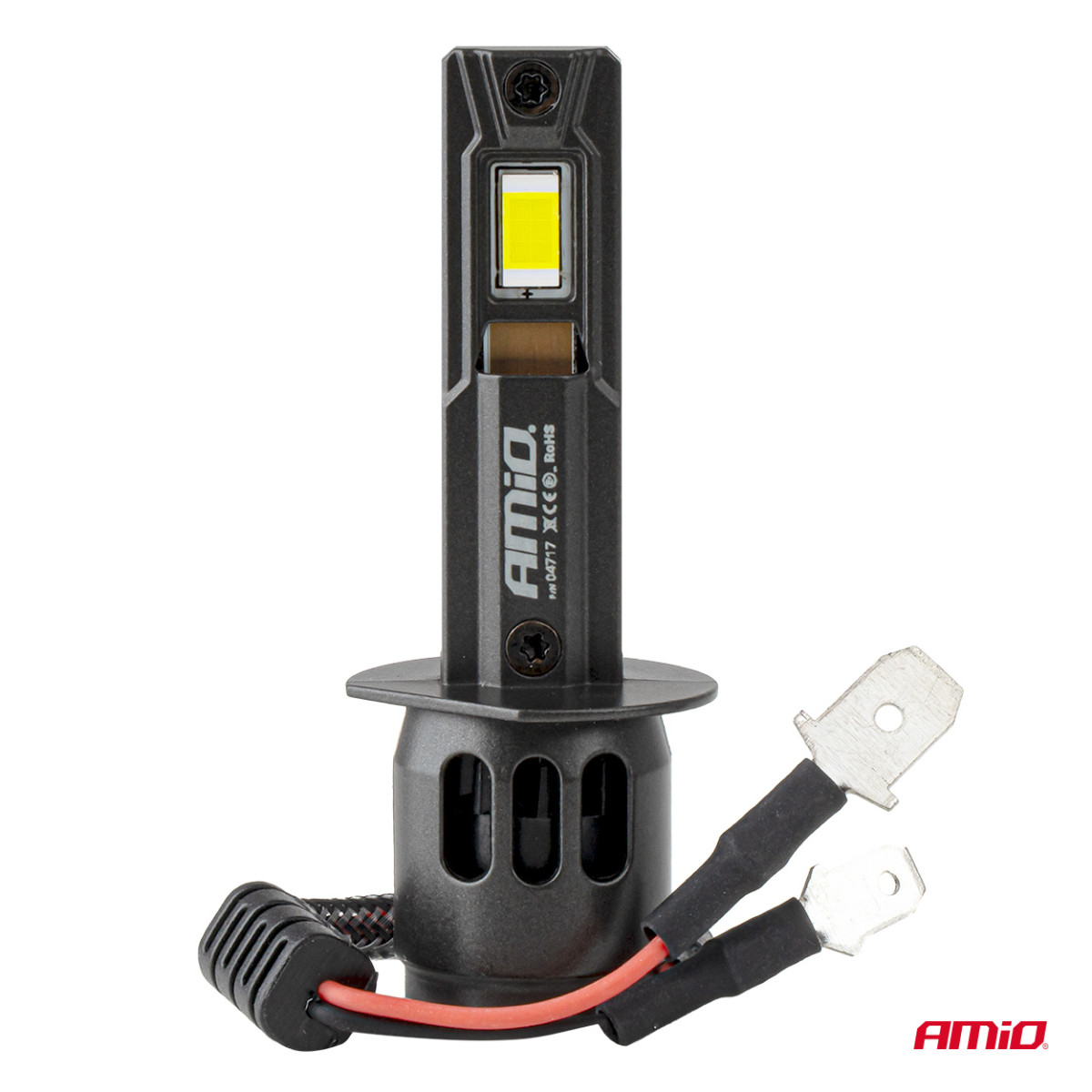 LED priekšējo lukturu spuldzes sērija F25 PRO BLACK FULL CANBUS H1 68W 12V 24V AMIO-04717