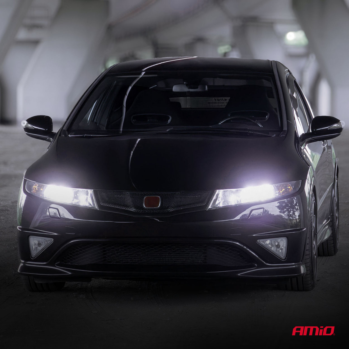 LED priekšējo lukturu spuldzes F25 PRO BLACK FULL CANBUS H4 H19 70W 12V 24V AMIO-04719