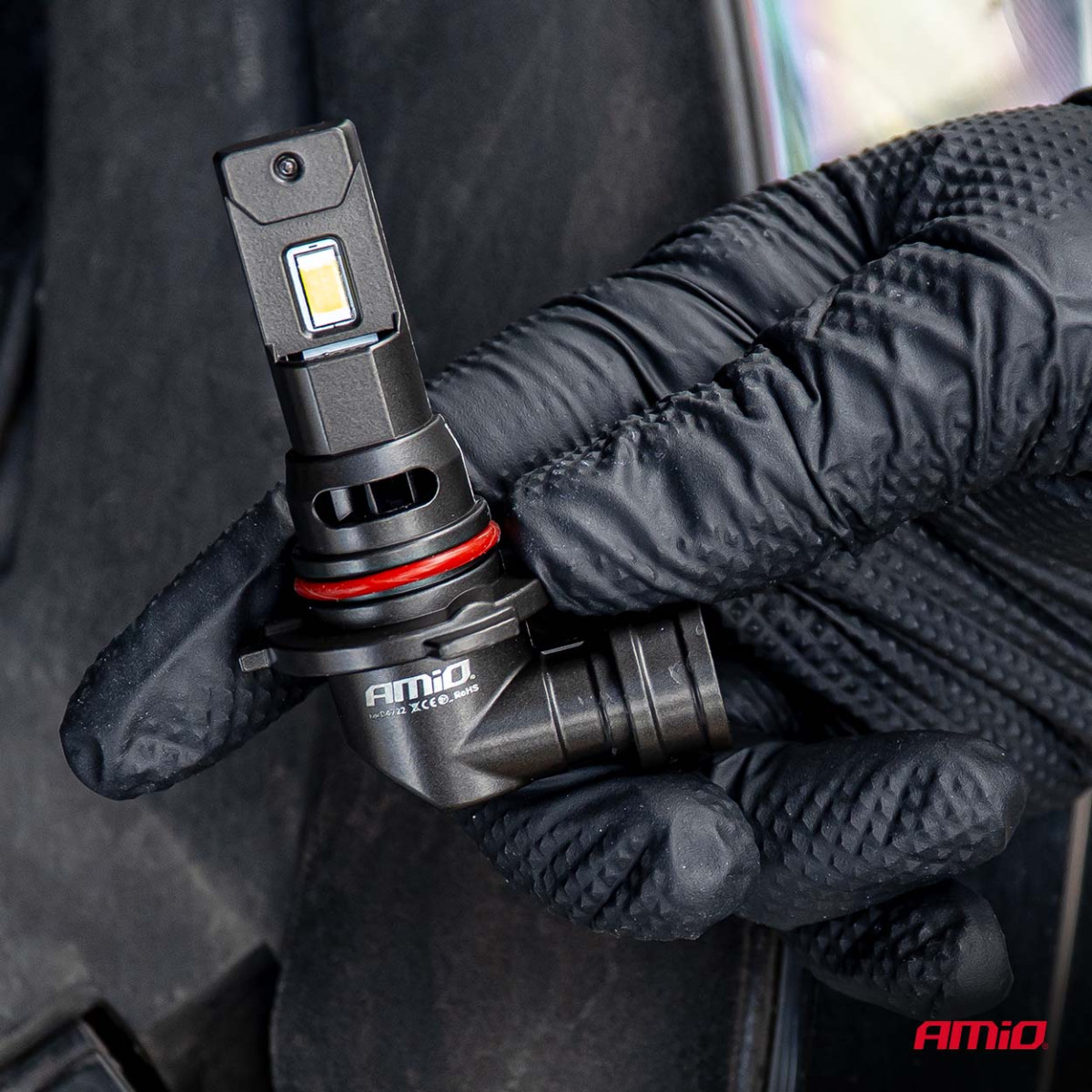 LED priekšējo lukturu spuldzes F25 PRO MELNAS FULL CANBUS HB3 68W 12V 24V AMIO-04722
