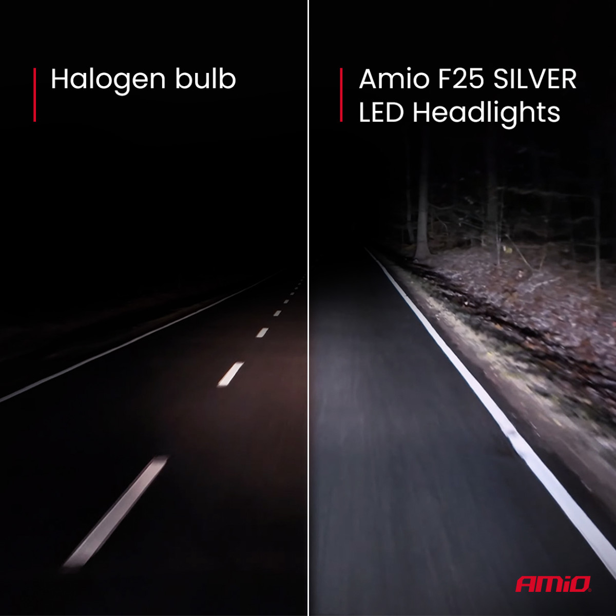 LED priekšējo lukturu spuldzes F25 SUDRABA FULL CANBUS H3 52W 12V 24V AMIO-04702