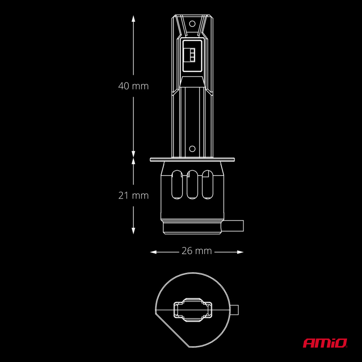 LED automašīnu spuldzes H1 F26 PRO LumiTec LIMITED +130% DUO FULL CANBUS 12V/24V AMIO-04869
