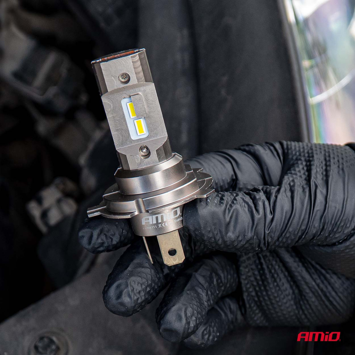 LED priekšējo lukturu spuldzes H25 CANBUS H4 H19 12V 36W, AMIO-04711