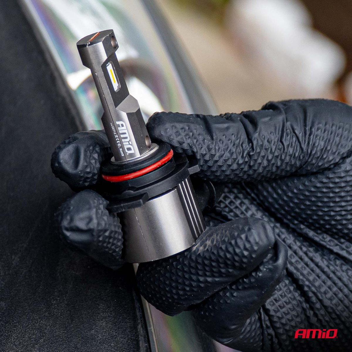 LED priekšējo lukturu spuldzes sērija H25 CANBUS HIR2 9012 12V 31W, AMIO-04716