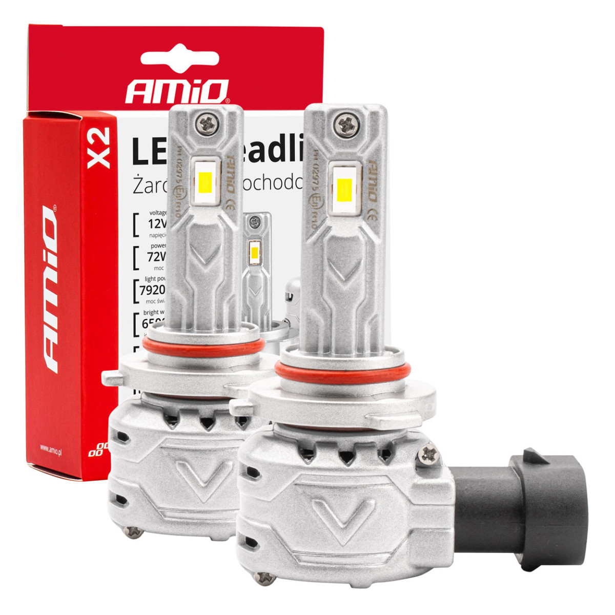LED priekšējo lukturu spuldzes X2 sērija HB3 9005/HIR1 9011/H10 AMiO-02975
