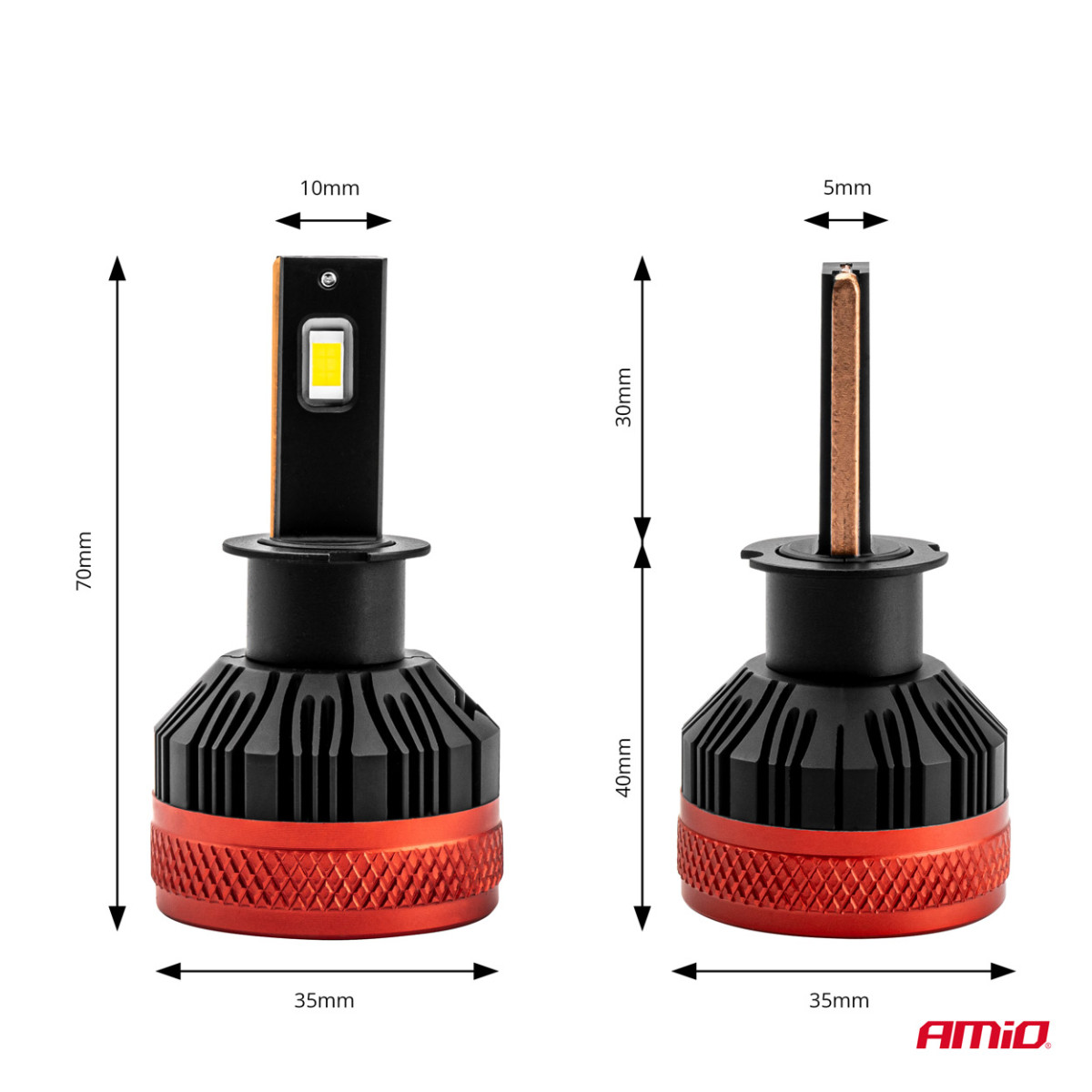 X3 sērijas H3 LED priekšējo lukturu spuldzes AMiO-02978