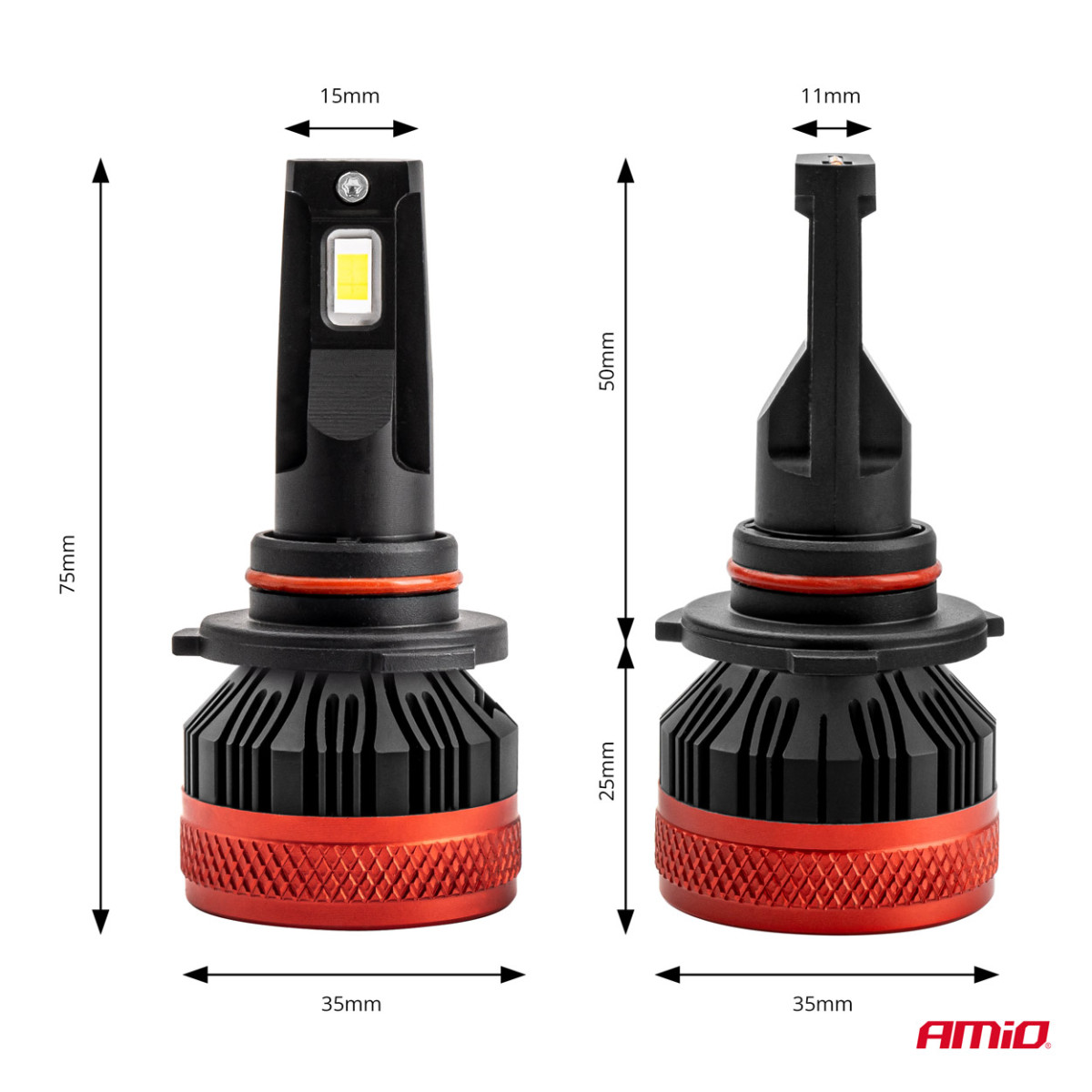 LED priekšējo lukturu spuldzes X3 sērija HB4 9006 AMiO-02983