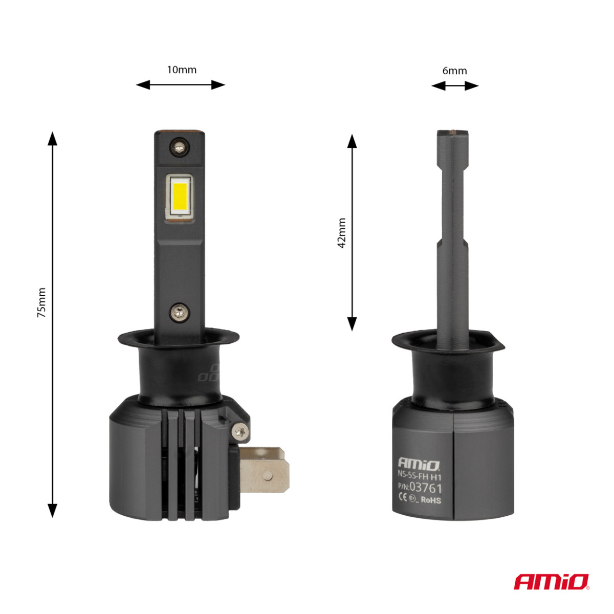 LED priekšējo lukturu spuldzes X4 sērijas AVIATOR H1 6500K max 44W AMIO-03761