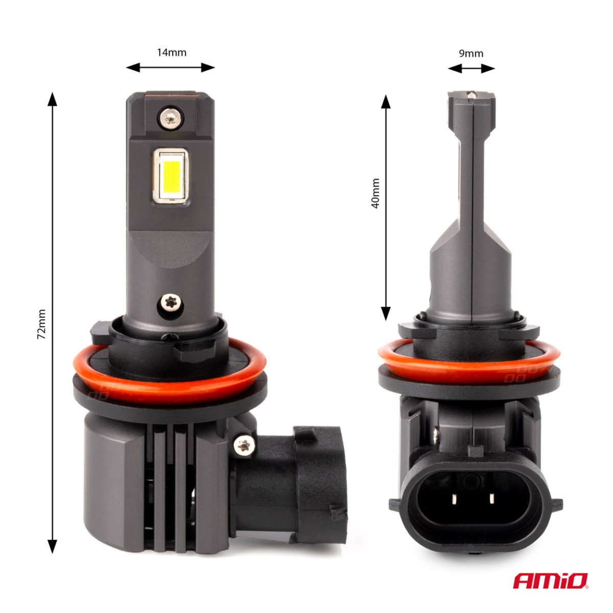 LED priekšējo lukturu spuldzes X4 sērijas AVIATOR H8/H9/H11/H16 6500K max 44W AMIO-03765