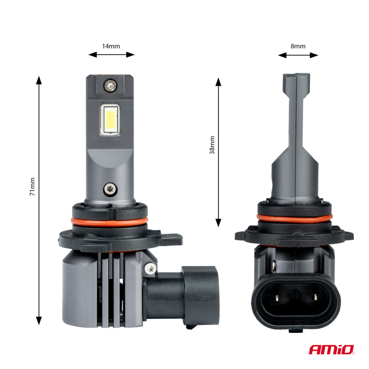 LED priekšējo lukturu spuldzes X4 sērijas AVIATOR HIR2 9012 6500K max 44W AMIO-03768