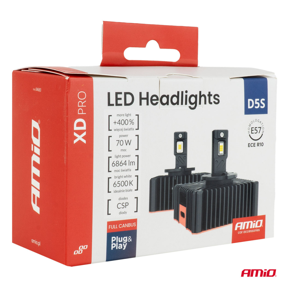 LED priekšējo lukturu spuldzes XD PRO D5S FULL CANBUS AMIO-04683