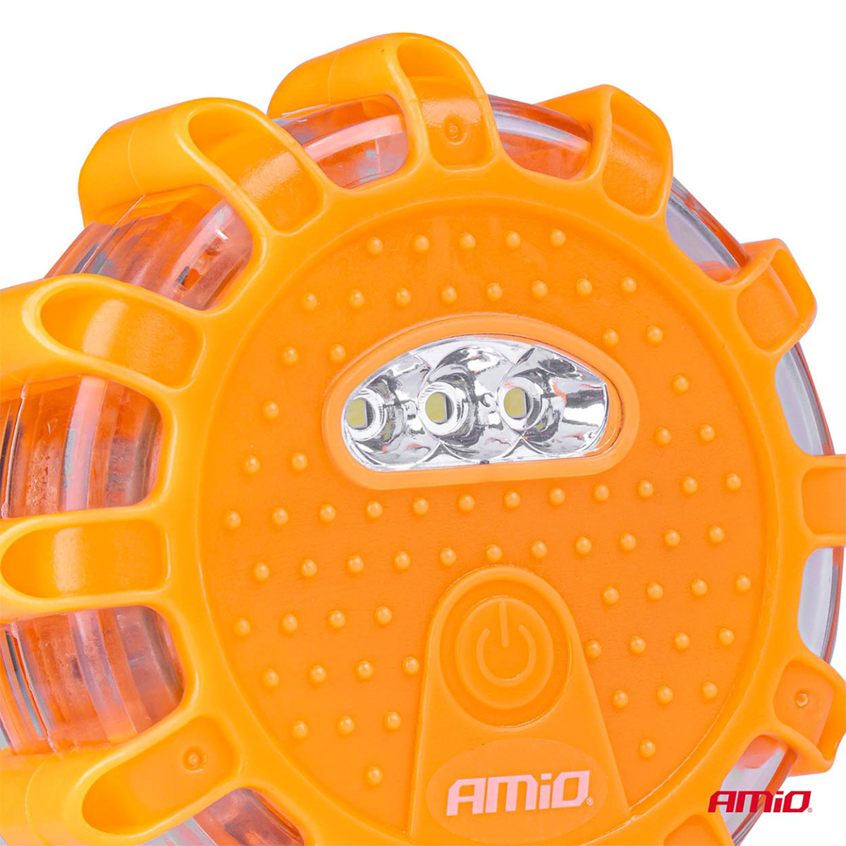 Automašīnas LED brīdinājuma lampiņa, 12+3 SMD, 650 mAh, sarkana, ar akumulatoru AMIO-04673