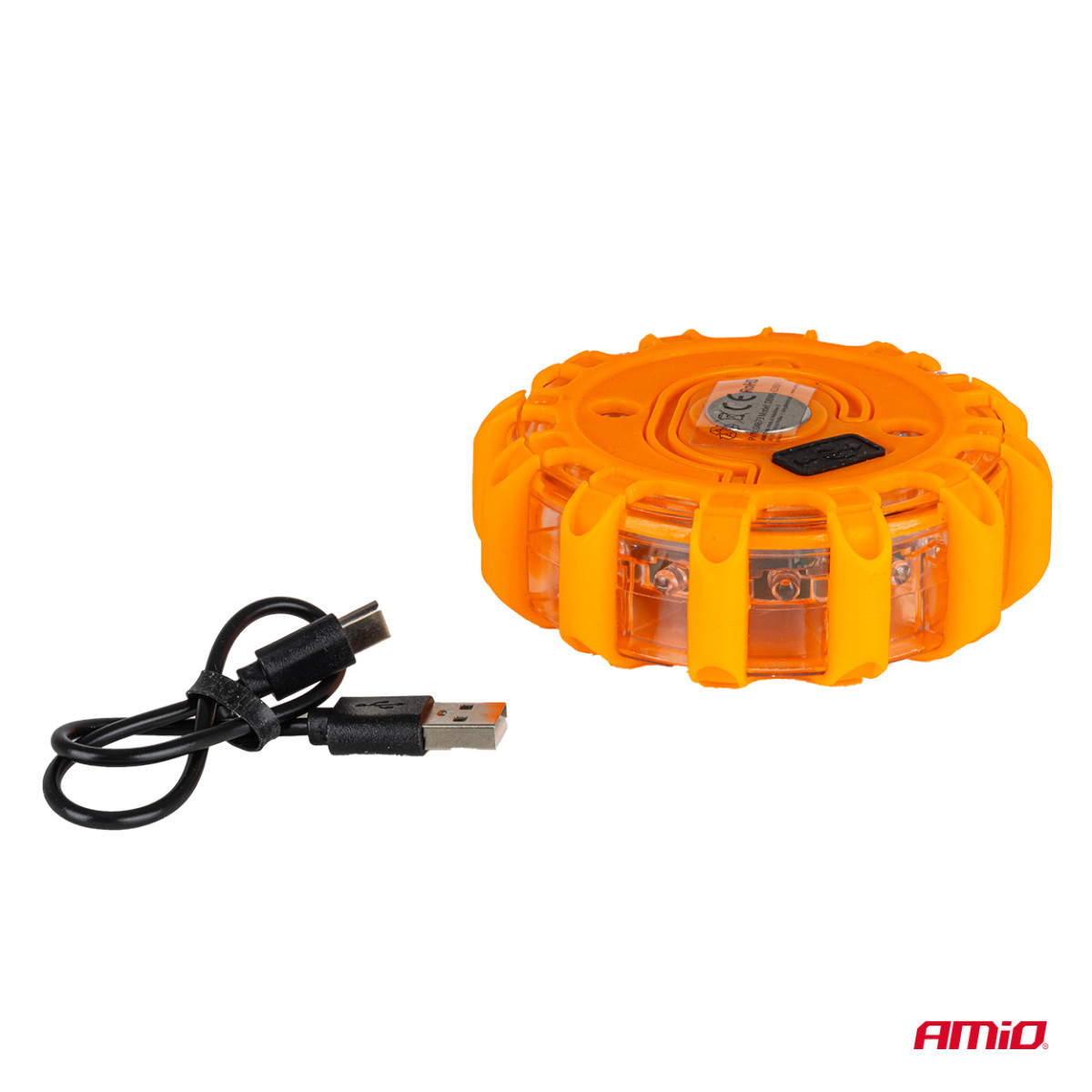 Automašīnas LED brīdinājuma lampiņa, 12+3 SMD, 650 mAh, sarkana, ar akumulatoru AMIO-04673