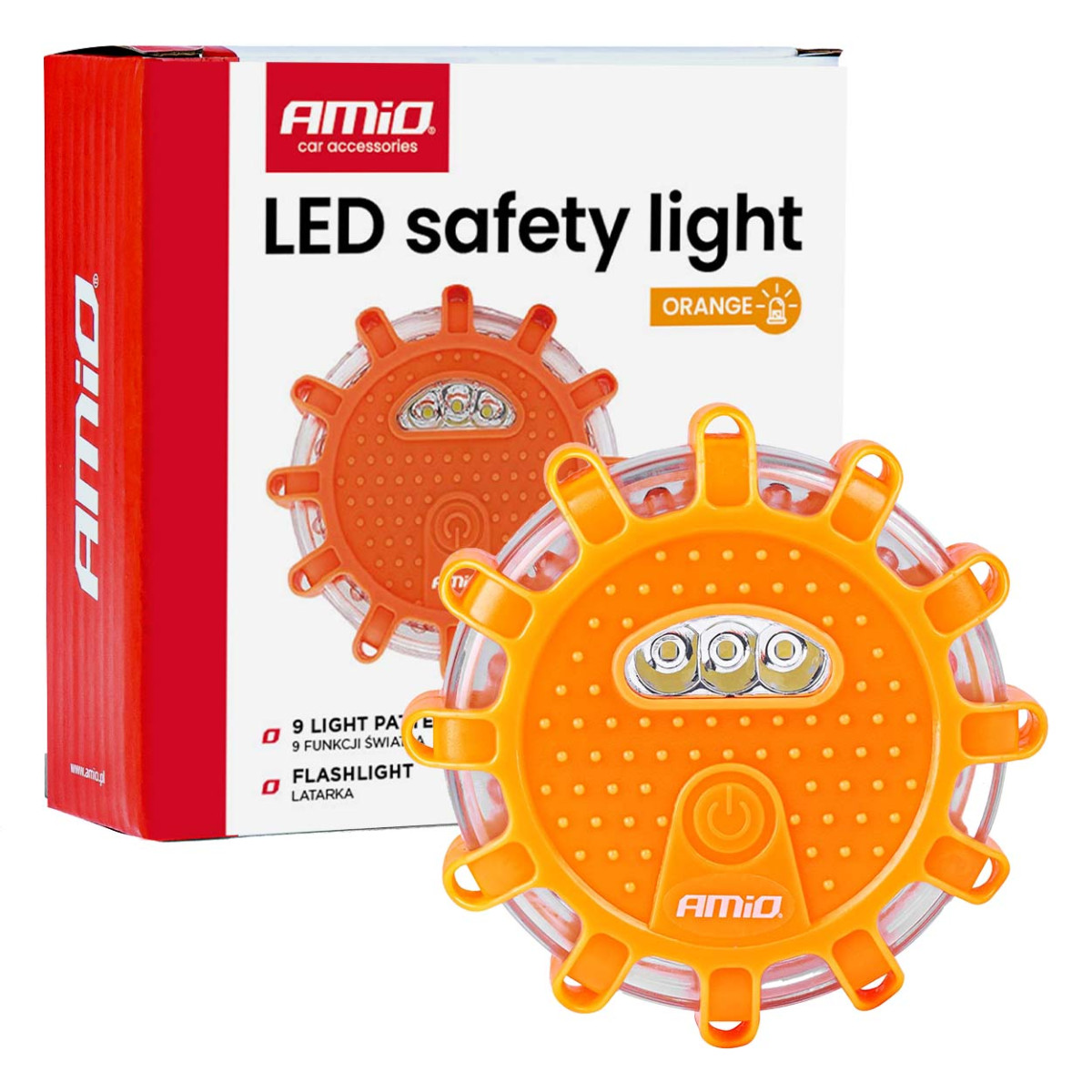 LED avārijas apgaismojums ar lukturīša funkciju, 12 SMD + 3 SMD, 3×AAA, IP65 AMIO-04828
