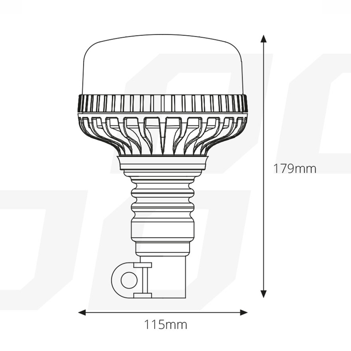 LED brīdinājuma gaisma 36 LED lokanas R65 R10 12V 24V W03p AMIO-02293