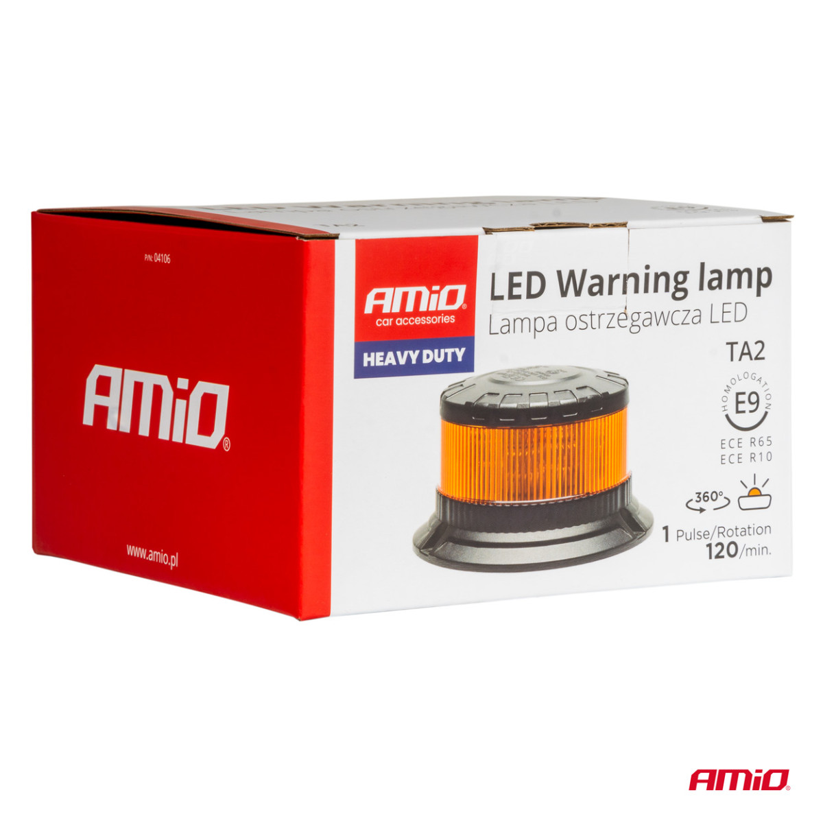 LED brīdinājuma lampa W28B 12V 24V AMIO-04106