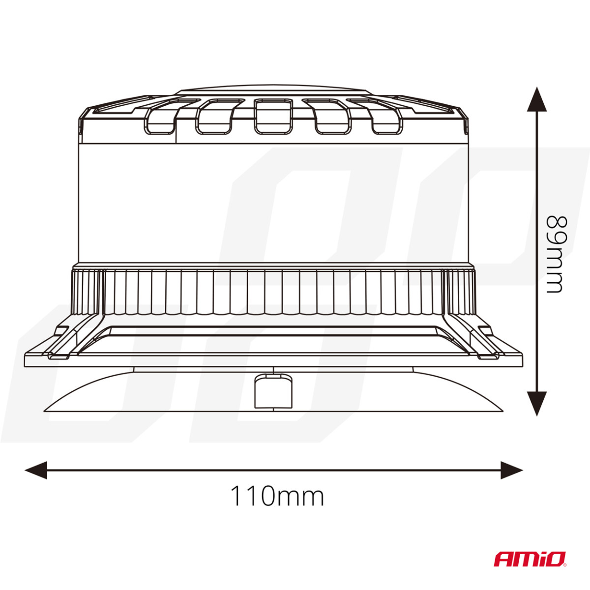 LED brīdinājuma lampa W28M 12V 24V AMIO-04105