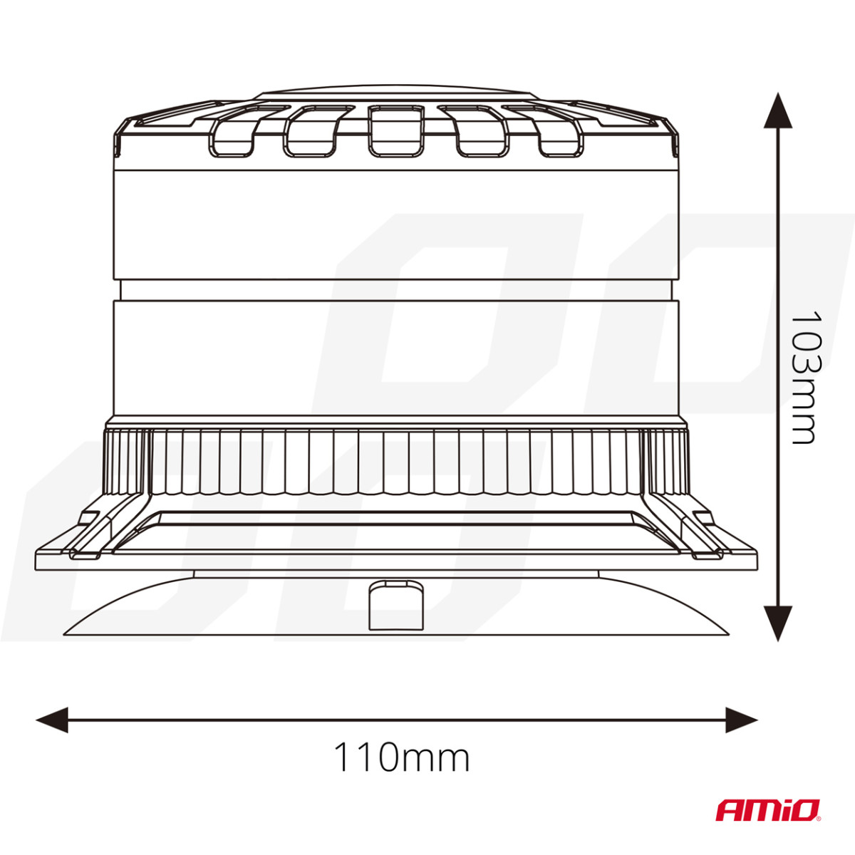 LED brīdinājuma lampa W29M 12V 24V AMIO-04110