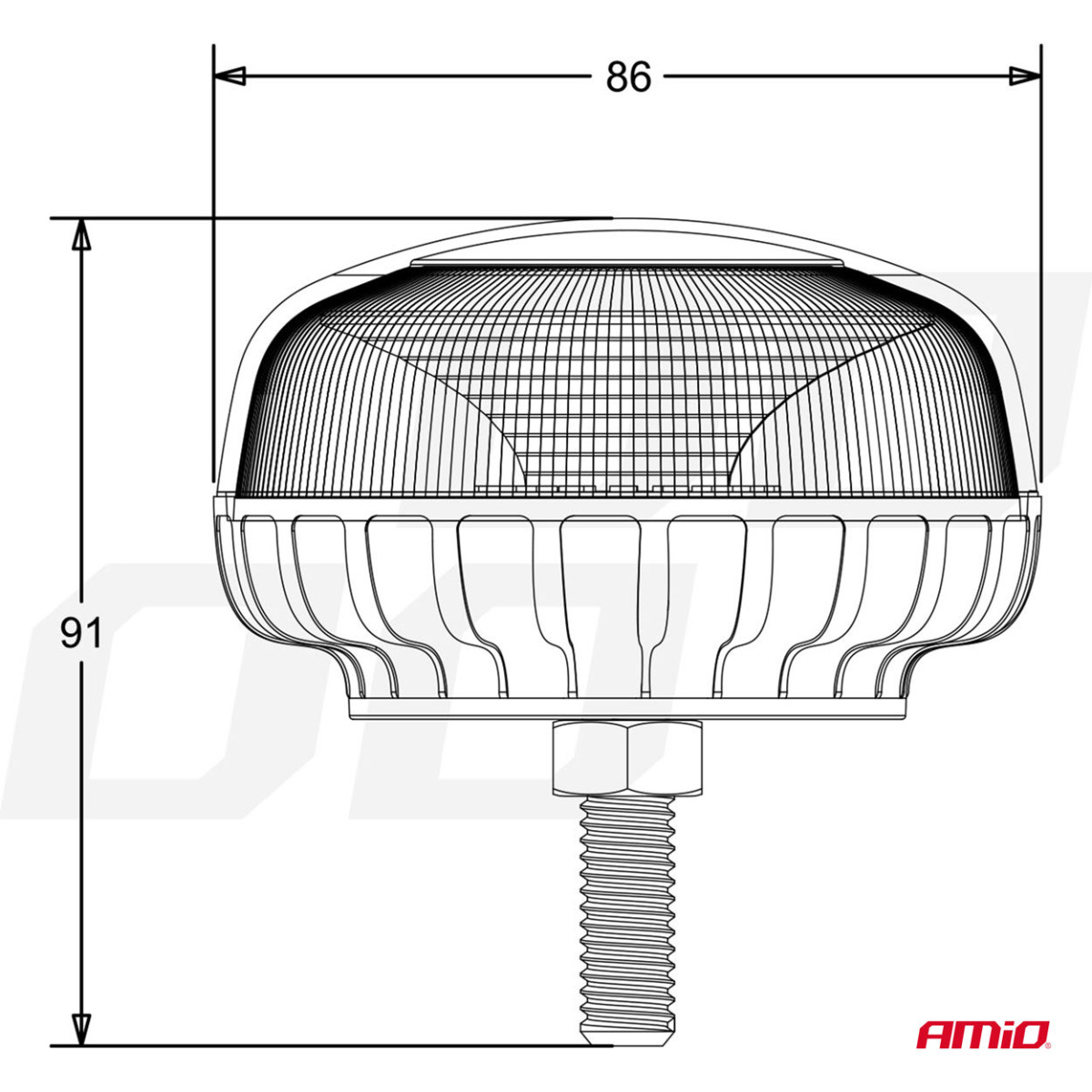 LED brīdinājuma lampa R65 R10 12V 24V W21sb AMIO-02923