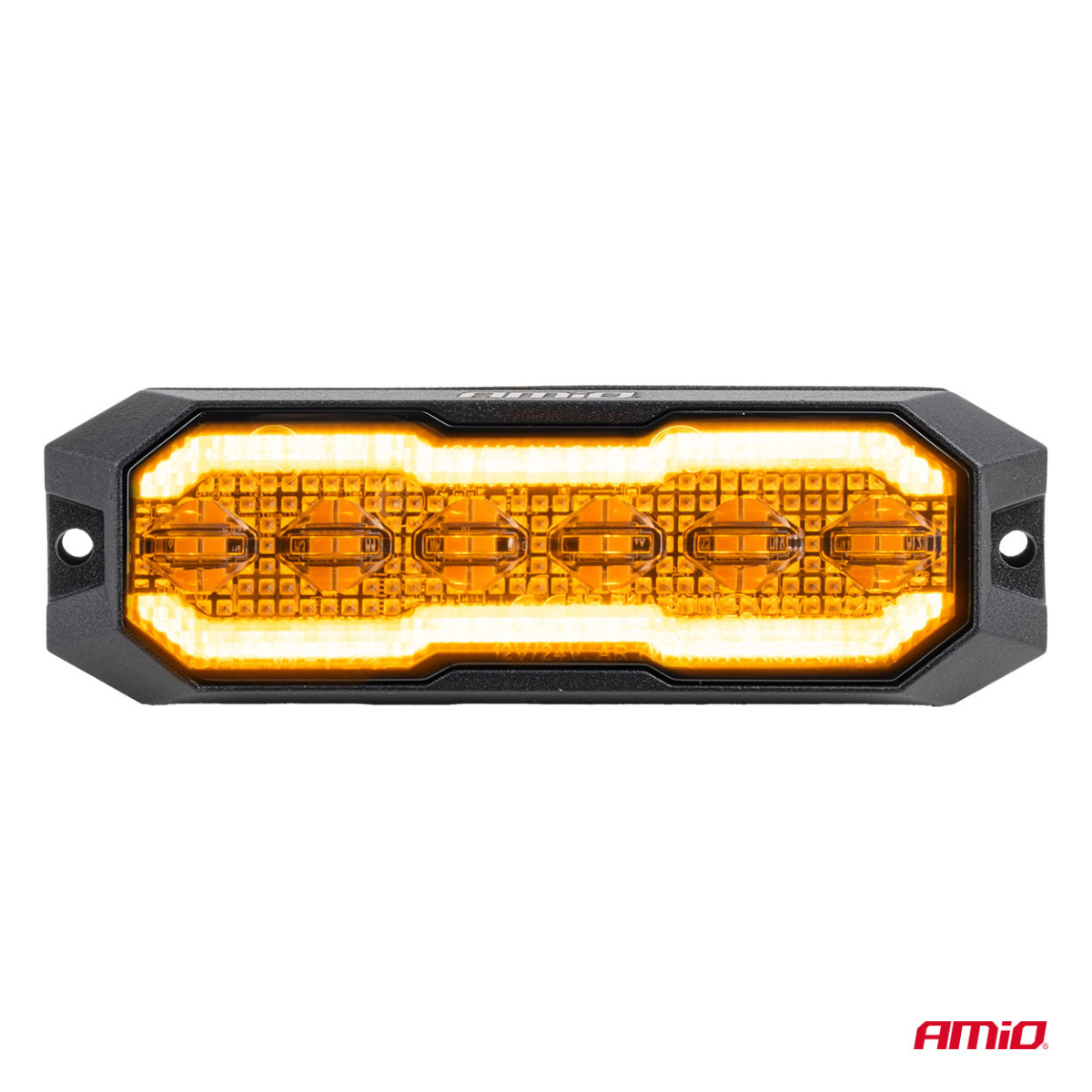 LED brīdinājuma lampa ar oranžu gabarītgaismu R65 R148 12V/24V 24W AMIO-04860