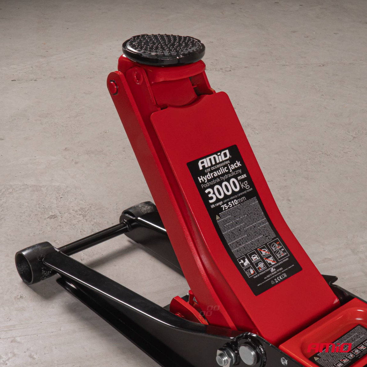 Zema profila hidrauliskais pacēlājs 3000 kg, 75–510 mm, CE, AMIO-04215