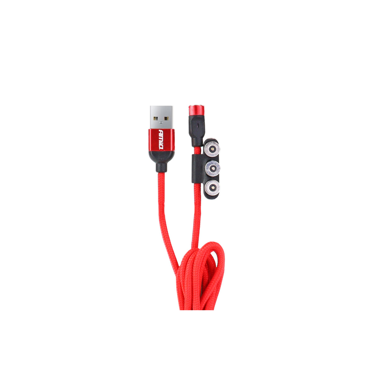 Magnētiskais USB kabelis 3 vienā – Lightning / USB-C / micro USB 1 m UC-08 AMIO-02522