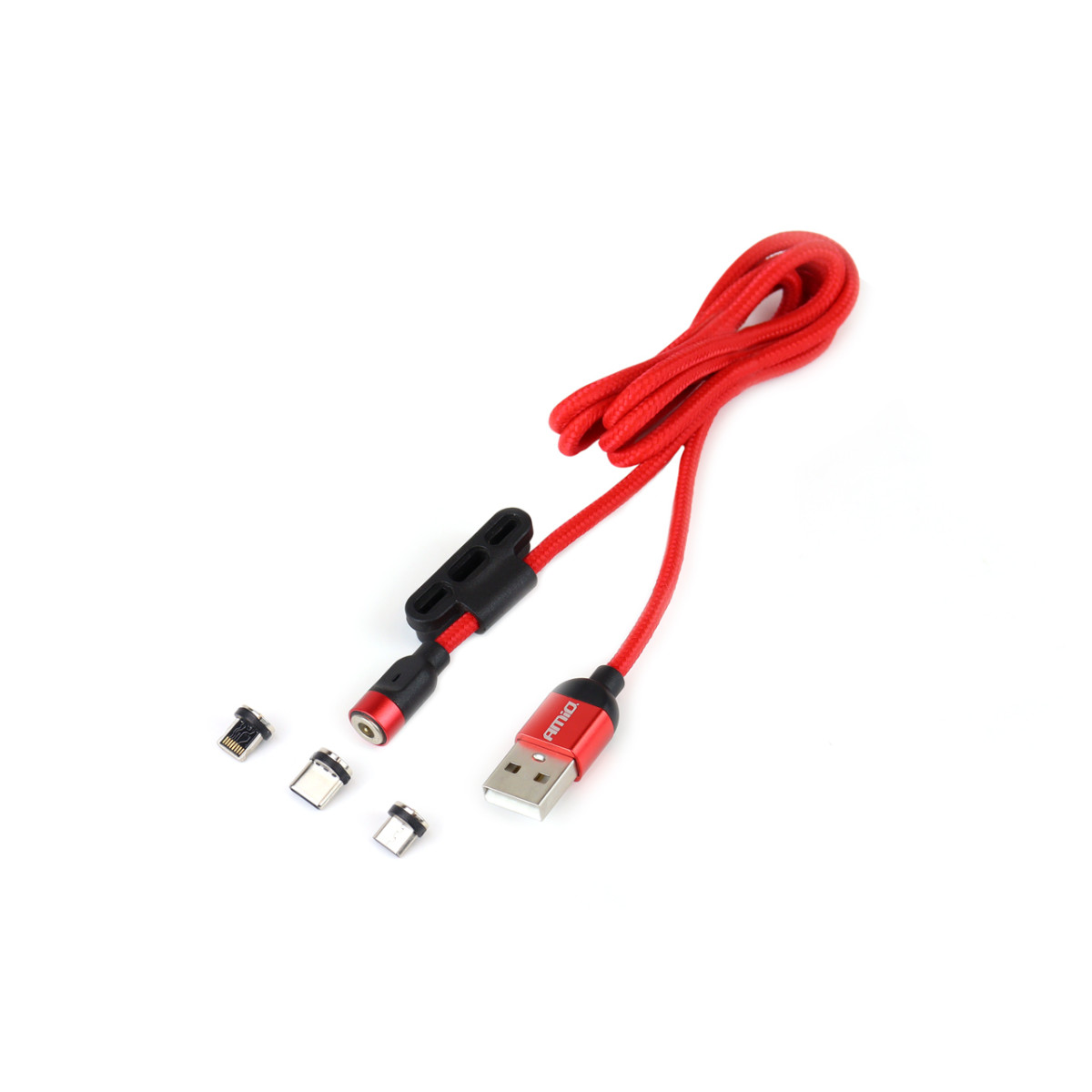 Magnētiskais USB kabelis 3 vienā – Lightning / USB-C / micro USB 1 m UC-08 AMIO-02522