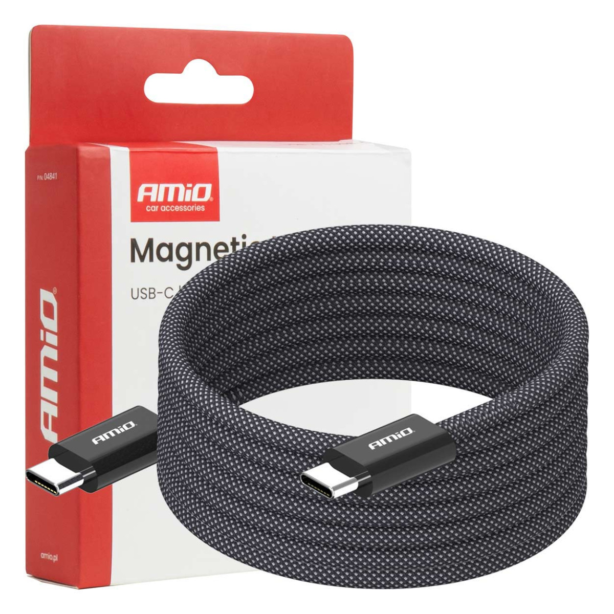 Magnētiskais USB-C – USB-C kabelis 60W 200 cm AMIO-04841