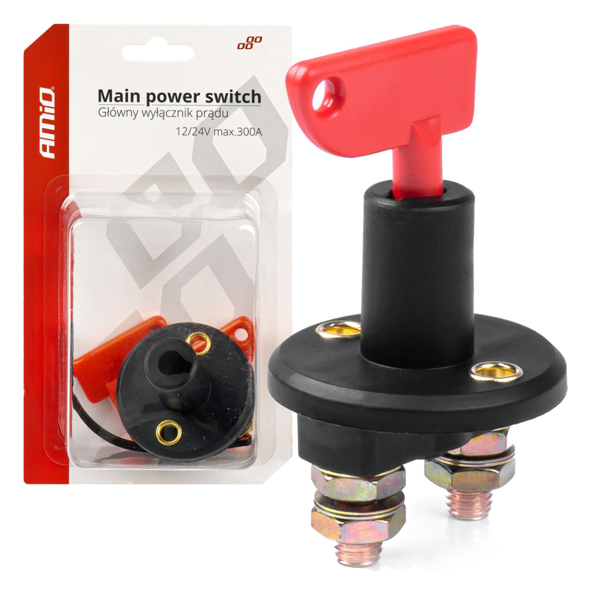 Galvenais akumulatora slēdzis 12/24V max 150A, 300A, AMIO-03023