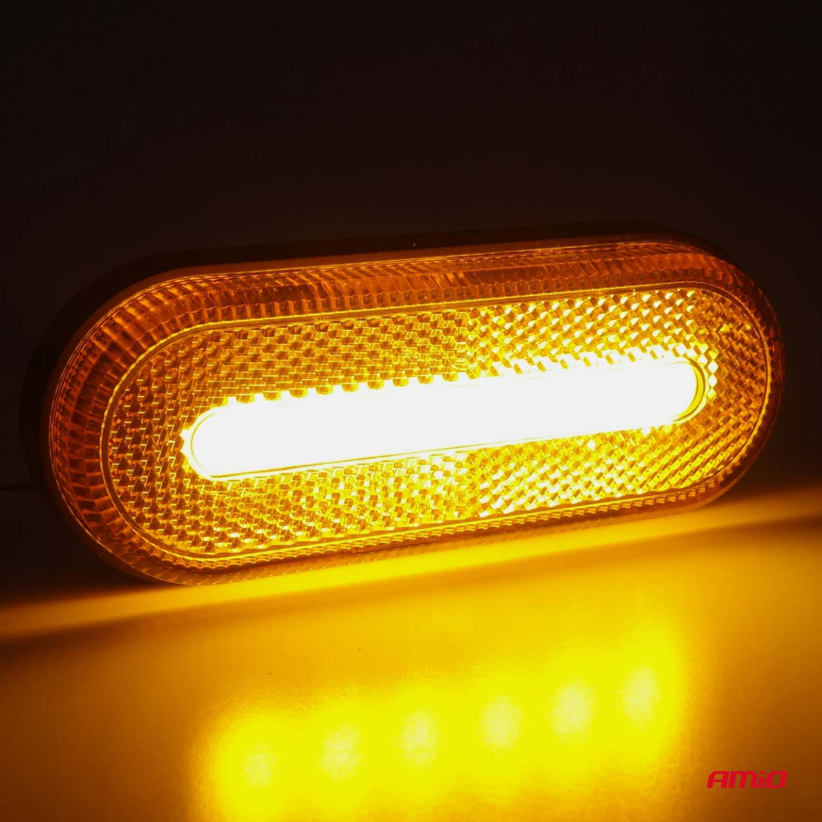 LED gaismeklis AMiO OM-01-O ovāls, oranžs