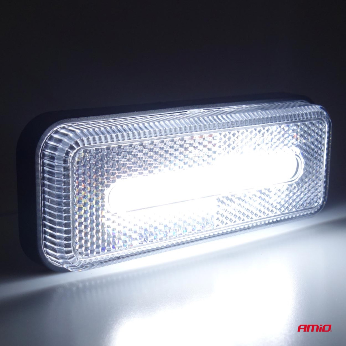 LED gabarītlukturis AMiO OM-02-W, taisnstūrveida, balts
