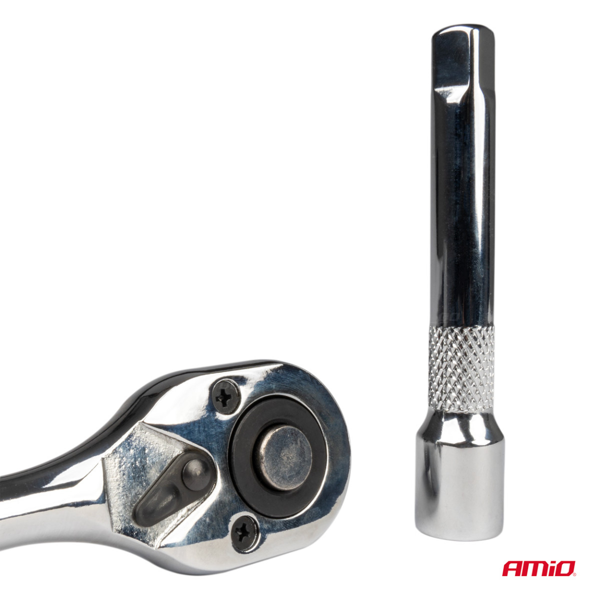 Sprūdrata atslēga ar uzgaļiem 1/2" (10–24 mm), 11 gab., AMIO-02412