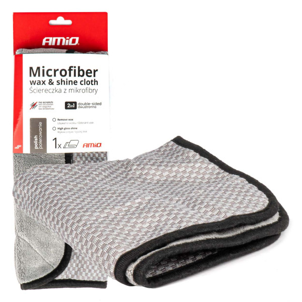 Microfiber cloth for polishing „Wax&Shine“ 40x40cm 600g AMIO-03976