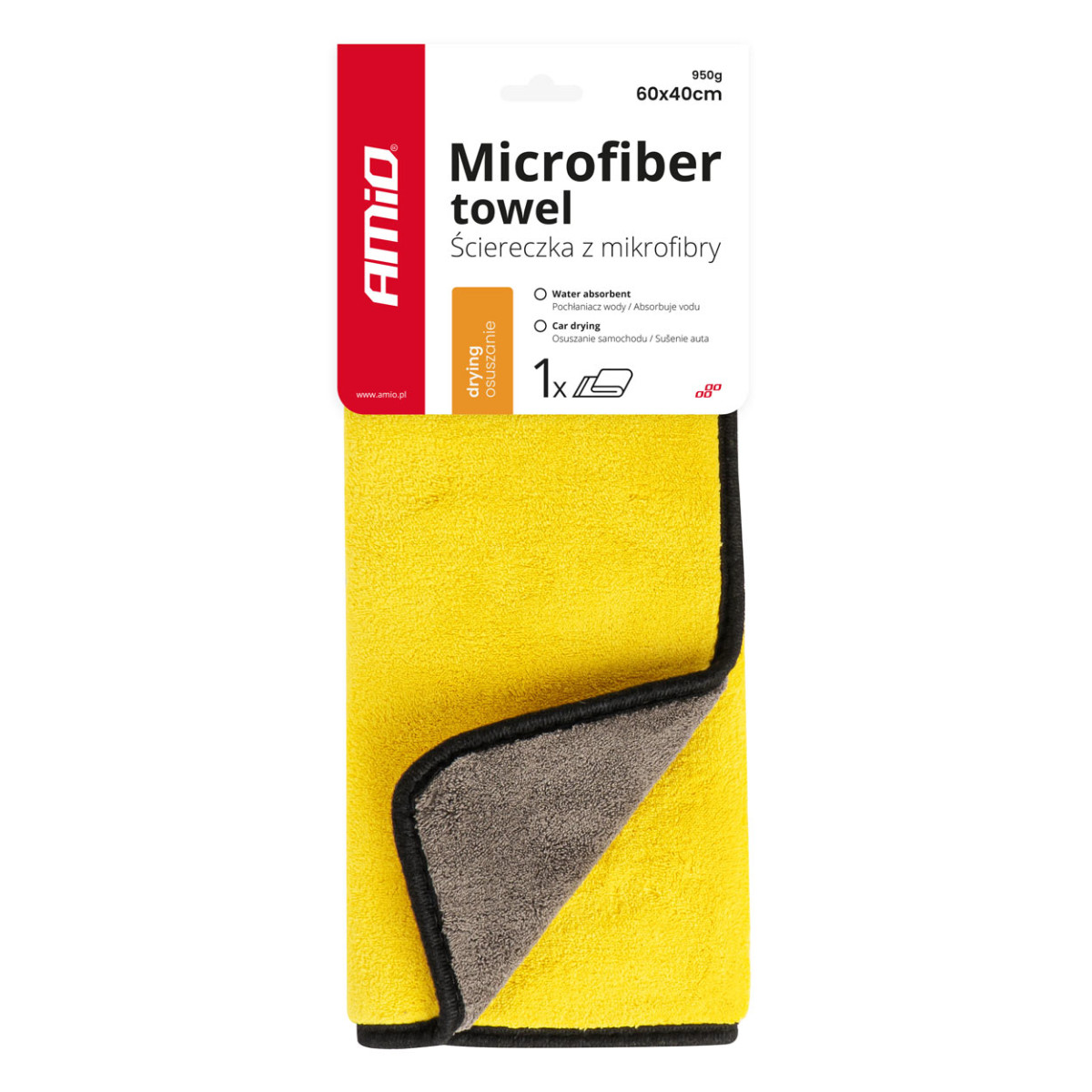 Mikrošķiedras dvielis 40x60 cm, 950 g/m² AMIO-03756