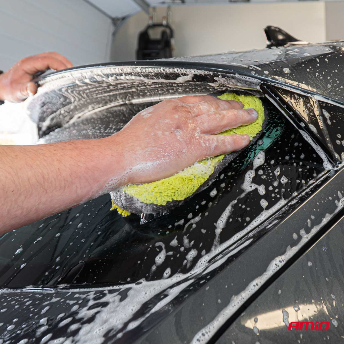 Mikrošķiedras sūklis, dzeltens, 23x10,5x5 cm AMIO-02516