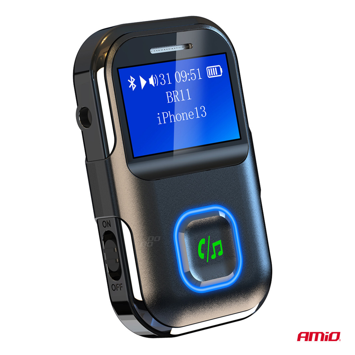 Bluetooth raidītājs-uztvērējs ar mini ligzdu un LCD displeju AMIO-04659