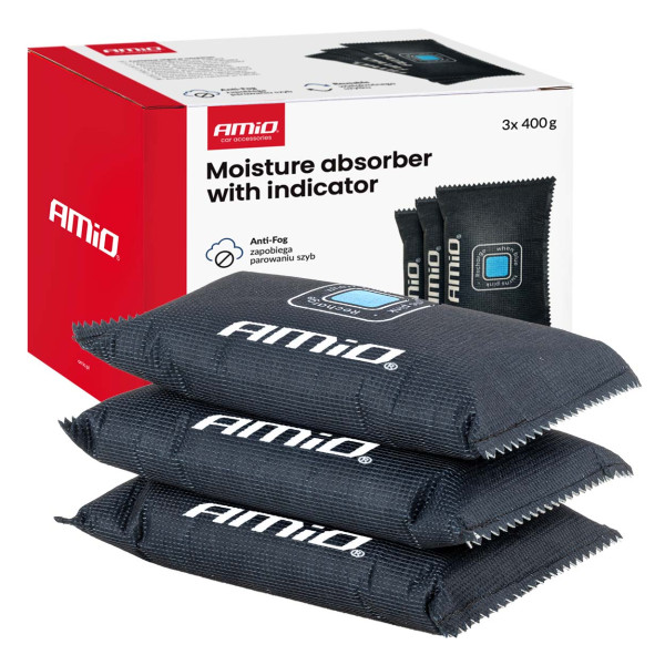 Automašīnas mitruma absorbents ar indikatoru, 3 × 400 g AMIO-04878