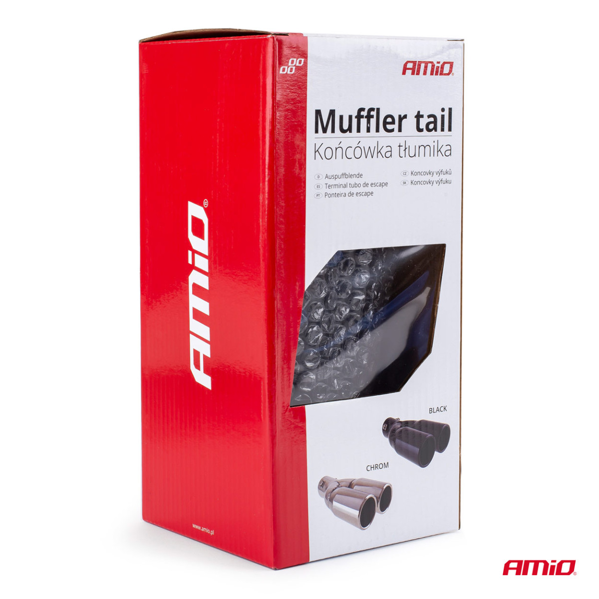 Izpūtēja uzgalis 35-50 mm, nerūsējošais tērauds, melns, AMIO-02194