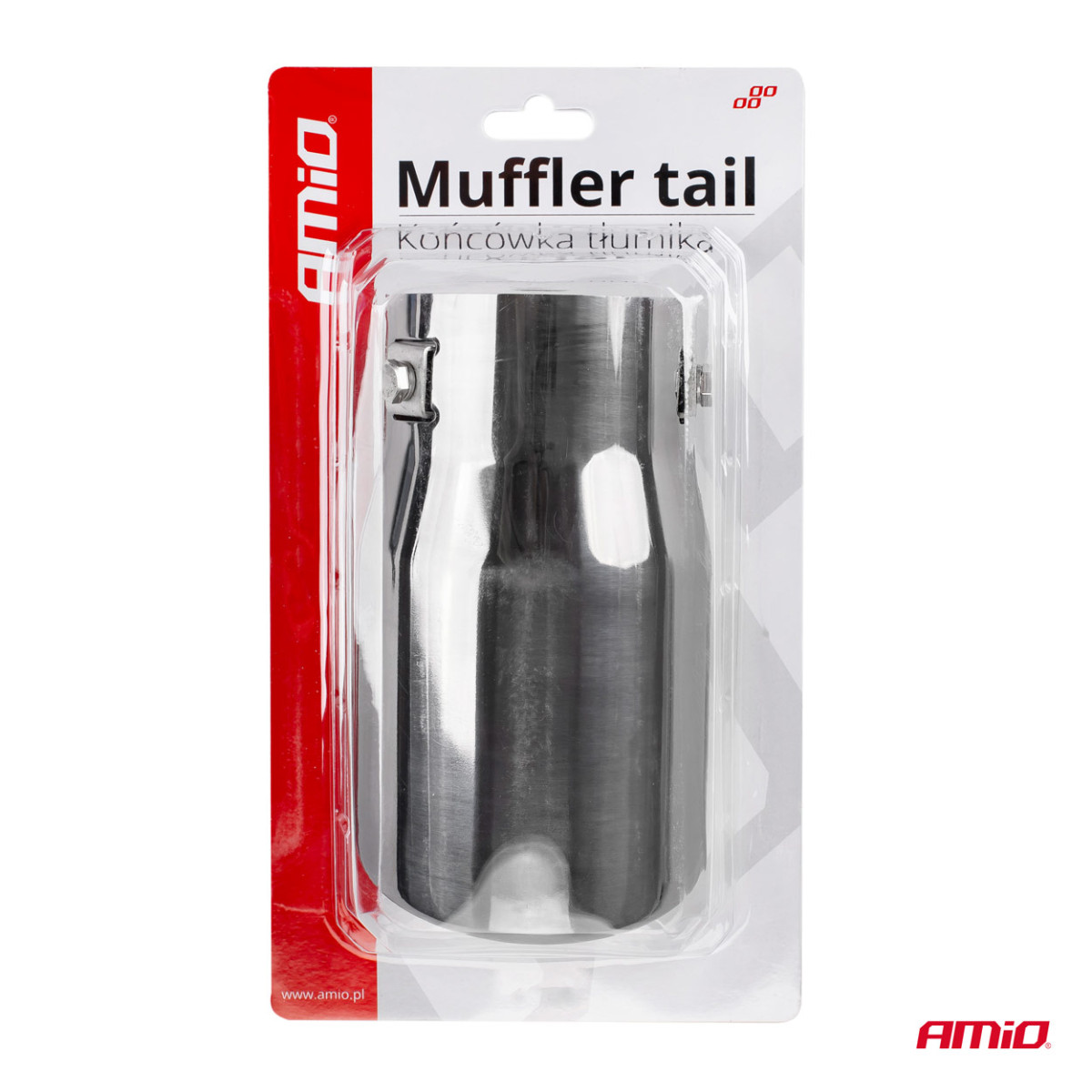 Izpūtēja uzgalis 48-65 mm, nerūsējošais tērauds, grafīta krāsā, AMIO-02193