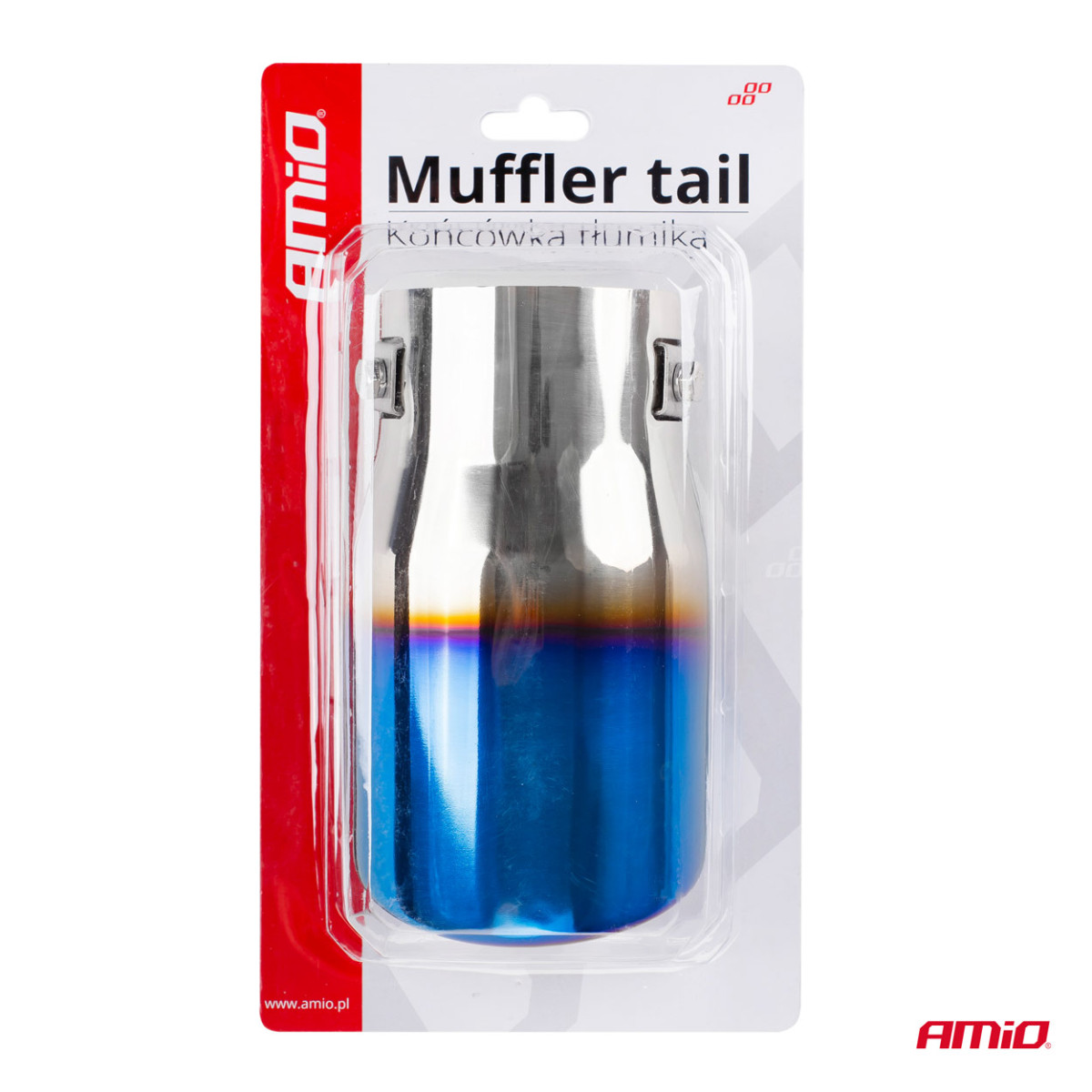 Izpūtēja uzgalis 48–65 mm, nerūsējošais tērauds, pulēta metāla efekts, AMIO-02198