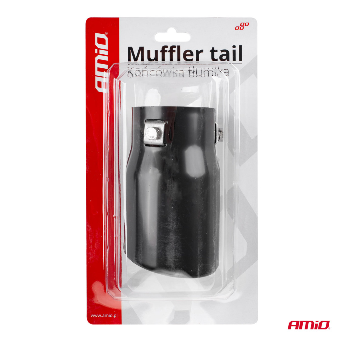 Izpūtēja uzgalis 43-62 mm, nerūsējošais tērauds, melns, AMIO-01317