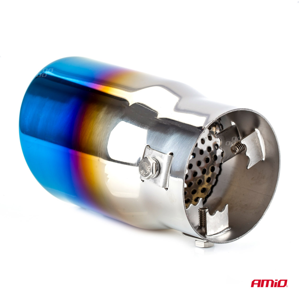 Izpūtēja uzgalis 43–62 mm, nerūsējošais tērauds, pulēta metāla efekts, AMIO-02197