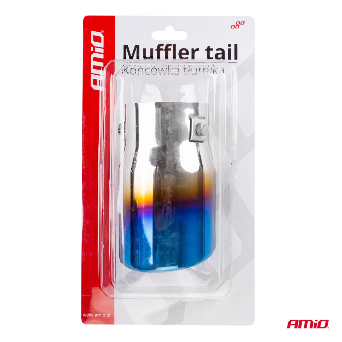 Izpūtēja uzgalis 43–62 mm, nerūsējošais tērauds, pulēta metāla efekts, AMIO-02197