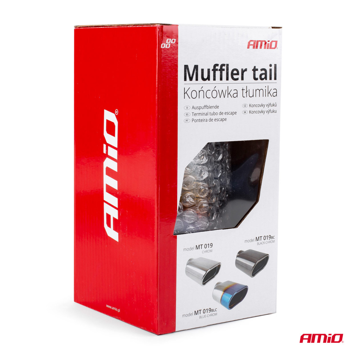 Izpūtēja uzgalis 33-50 mm, nerūsējošais tērauds, pulēta metāla efekts, AMIO-02191