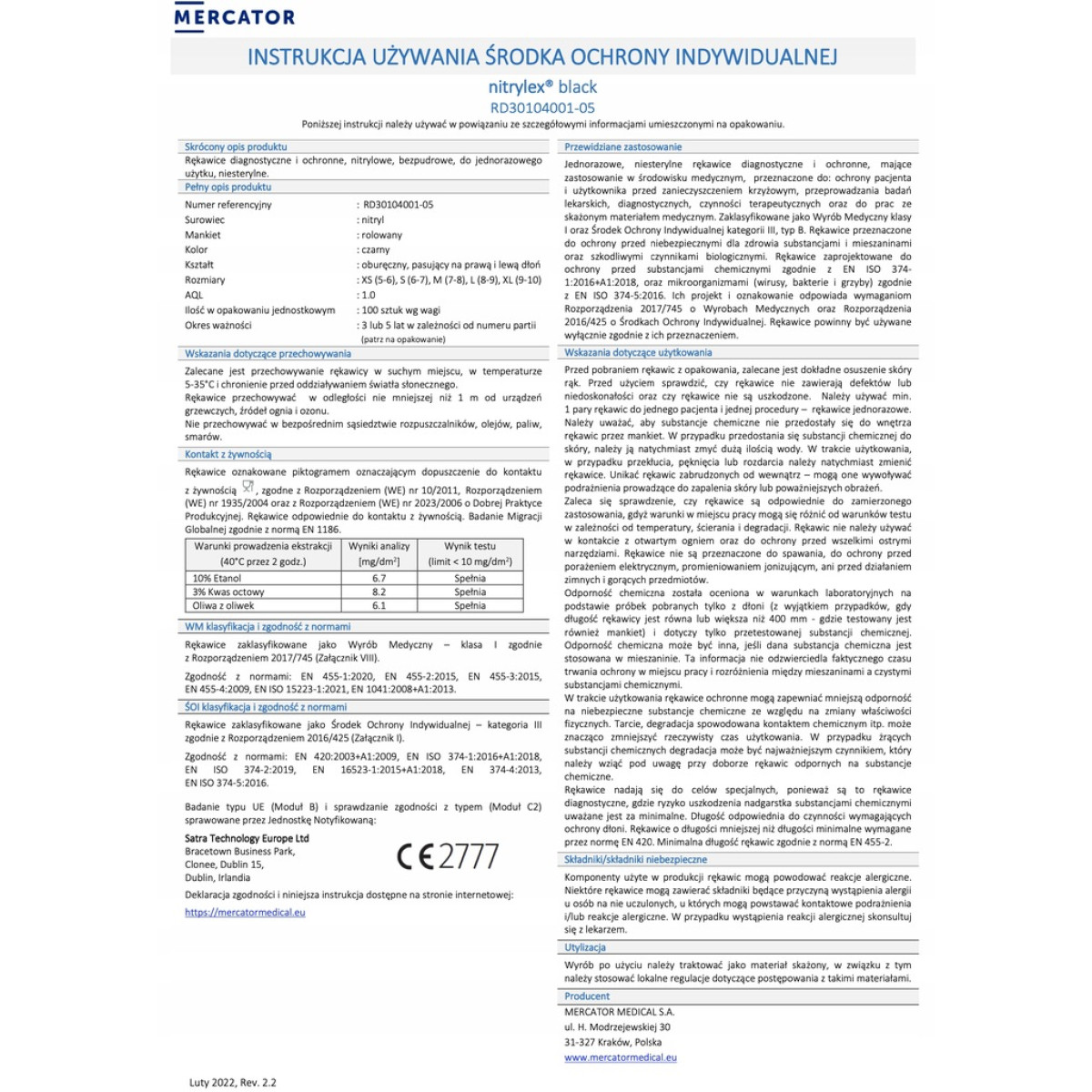 Aizsargcimdi nitrila Nitrylex Black, S izmērs, 100 gab.