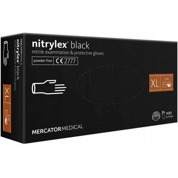 Aizsargcimdi nitrila Nitrylex Black, izmērs XL, 100 gab.